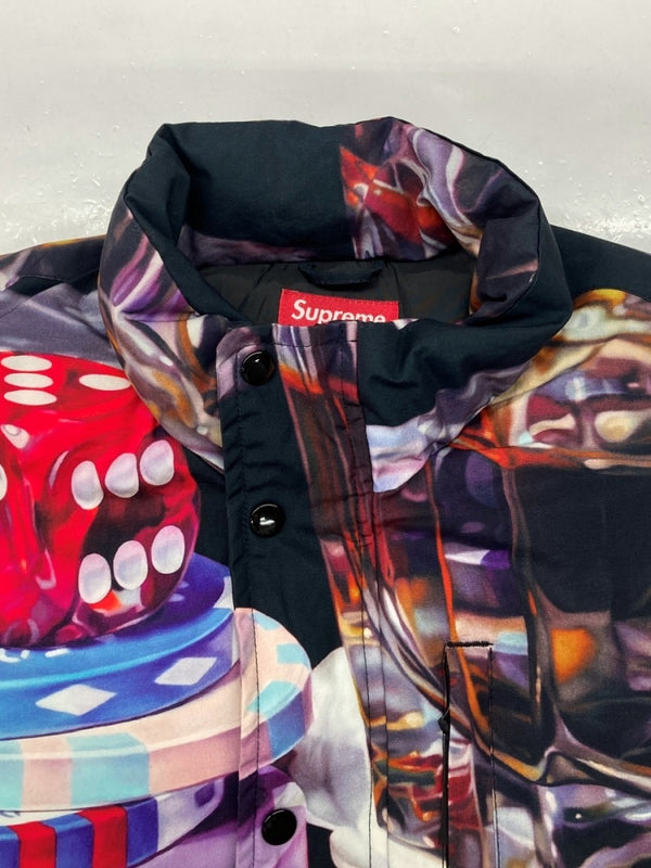 シュプリーム SUPREME 18AW Casino Down Jacket カジノ ダウン ジャケット アウター ダイス トランプ  ジャケット ロゴ マルチカラー Sサイズ 104MT-888