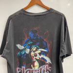 【曜日割引対象外】 ヴィンテージ vintage 90's プラスティック PLASTIK クレイジーカット TULTEX アニメ Tシャツ ブラック XLサイズ 201MT-4594 VB