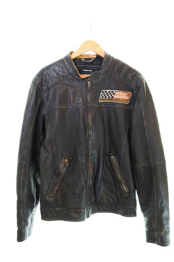 ハーレーダビットソン HARLEY DAVIDSON 13VM HAVOC LEATHER JACKET レザージャケット 黒 97153-13VM ジャケット ブラック Mサイズ 103MT-1036