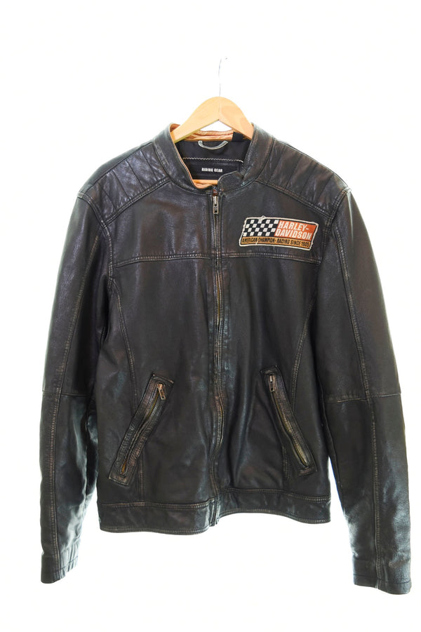 ハーレーダビットソン HARLEY DAVIDSON 13VM HAVOC LEATHER JACKET レザージャケット 黒 97153-13VM ジャケット ブラック Mサイズ 103MT-1036