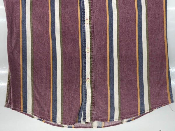 チャップス CHAPS 80s BUTTONDOWN SHIRT ボタンダウン シャツ BDシャツ マルチストライプ 長袖 Ralph Lauren 紫 長袖シャツ ストライプ パープル Sサイズ 104MT-2272
