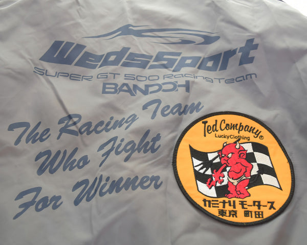 テッドマン TEDMAN x WedsSport BANDOH ウェッズスポーツ × カミナリモータース WEDSL2-100 L-2B フライト  44 ジャケット グレー 103MT-2192