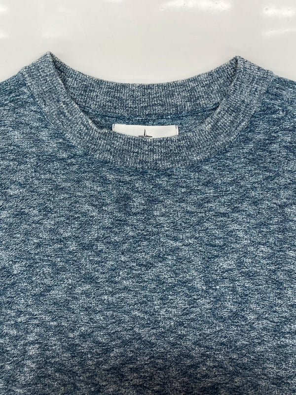 ストーンアイランド STONE ISLAND CNECNECK KNIT クルーネック ニット パッチ プルオーバー 薄手 セーター 青 6915544B2 セーター ロゴ ブルー Sサイズ 104MT-1874