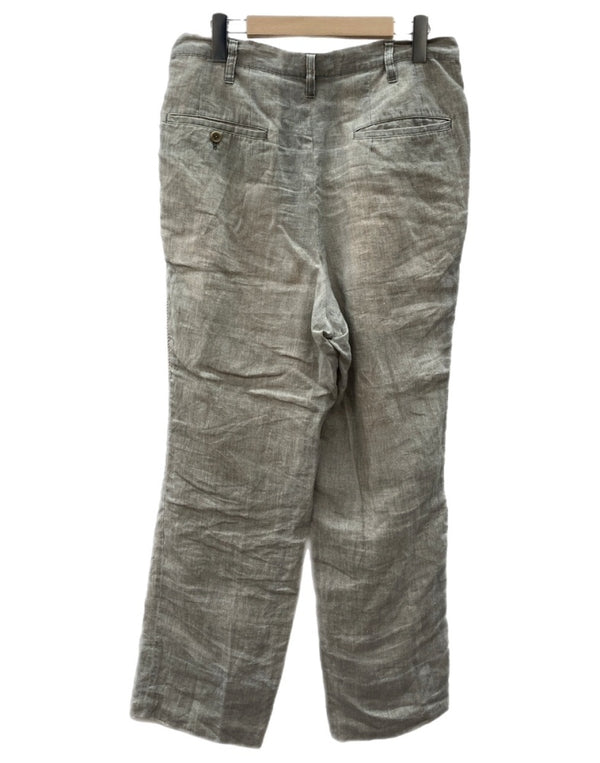 ヨウジヤマモト Yohji Yamamoto POUR HOMME 2TUCK LINEN PANTS リネン パンツ ジップフライ ズボン 薄茶 無地 HJ-P29-324 スラックス ベージュ サイズ 2 104MB-387