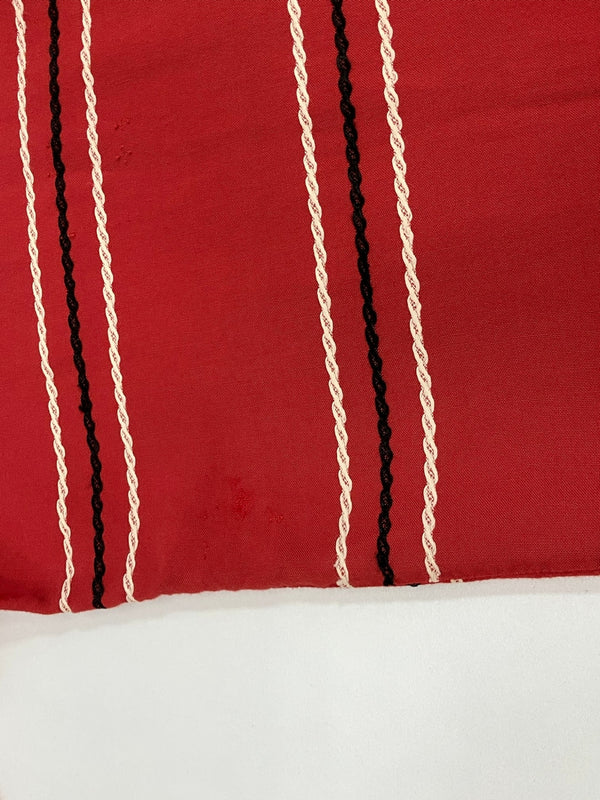 ヴィンテージ vintage 50's 50年代 ロカビリー イタリアンカラー ボックス チェーン ロープ 鎖模様  vintage ヴィンテージ - 半袖シャツ レッド 101MT-4137