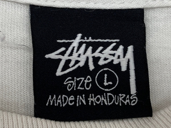 ステューシー STUSSY Skate Tough Tee T-shirt 半袖 カットソー クルーネック コットン ホンジュラス製 バックプリント WHITE 白 Tシャツ ロゴ ホワイト Lサイズ 104MT-1786