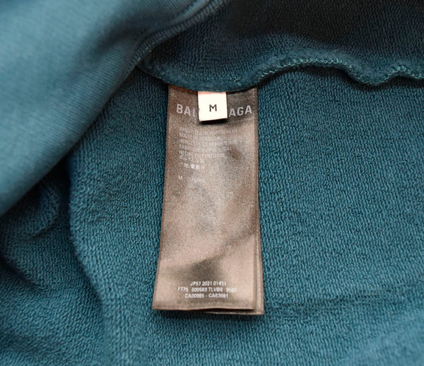 バレンシアガ BALENCIAGA  21SS MIDIUM FIT HOODIE ミディアム フィット フーディ ロゴ プルオーバー WARDROBE  600583 パーカ グリーン Mサイズ 103MT-1730