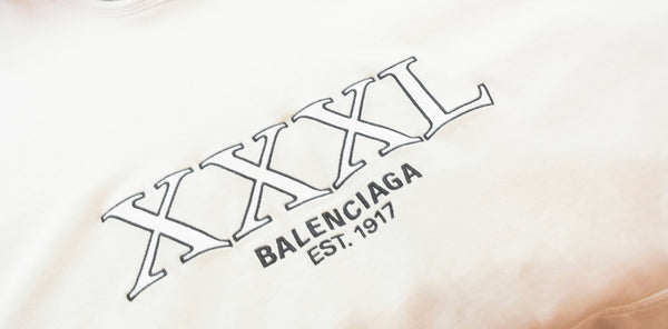 バレンシアガ   BALENCIAGA  22AW XXXL Hoodie 刺繍 ロゴ パーカー アイボリー 2 パーカ ロゴ 103MT-680