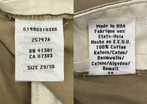 ダブルアールエル RRL 90s CHINO PANTS チノ パンツ ボタンフライ ワーク トラウザーズ 三ツ星タグ USA製 Ralph Lauren 薄茶 無地 チノパン ベージュ 29×30 104MB-345