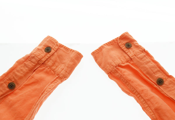 ラルフローレン RalphLauren 90s ドラゴン リネンシルク 長袖シャツ オレンジ Sサイズ 103MT-2779