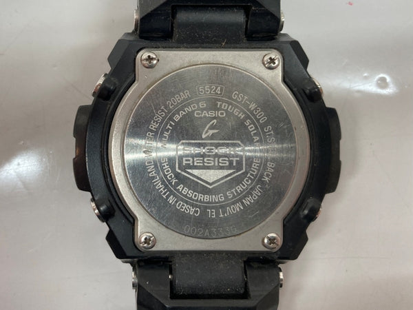 ジーショック G-SHOCK CASIO カシオ タフソーラー 耐衝撃構造 20気圧防水 アウトドア 腕時計 ウォッチ 5524 銀 黒 GST-W300 メンズ腕時計ブラック 104T-36