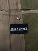 イッセイミヤケ ISSEY MIYAKE 90s NYLON LONG COAT ナイロン ロング コート アーカイブ アウター ジャケット 緑 ME23-FA008 コート 無地 カーキ Mサイズ 104MT-826