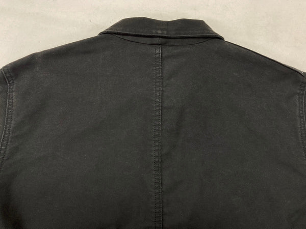 ル・トラヴァイユール・ガリス LE TRAVAILLEUR GALLICE ブラックモールスキン ユーロ フレンチ ワークジャケット カバーオール Vポケ MOLESKIN WORKER JACKET 黒 サイズ 6 ジャケット 無地 ブラック 104MT-1048
