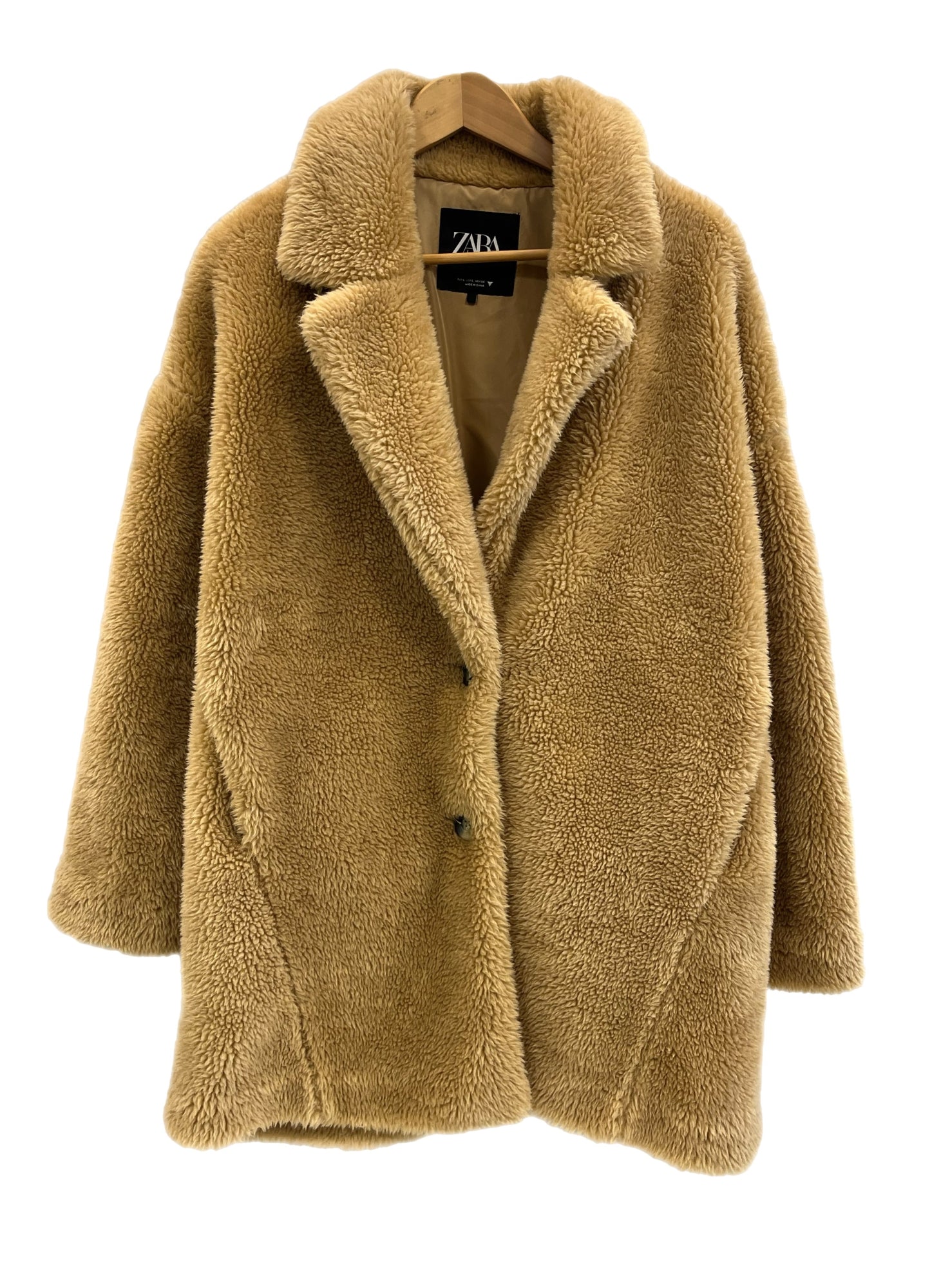 ザラ ZARA テディコート ボアコート ジャケット ブラウン USA:L 101LT