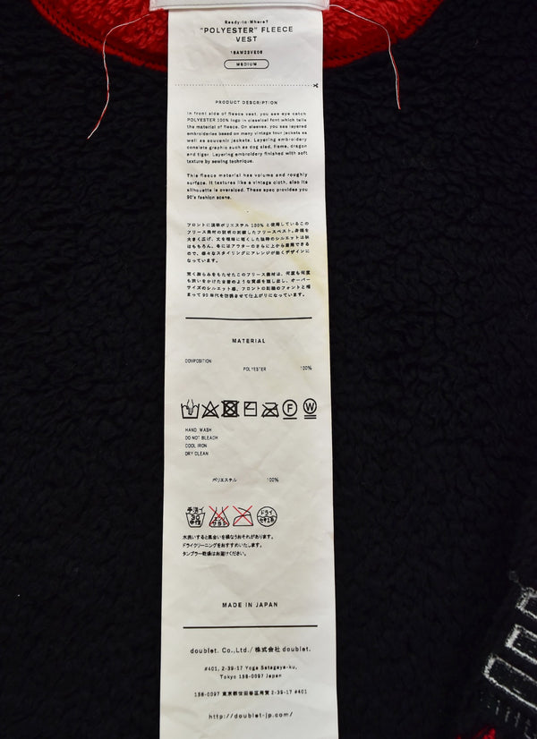 ダブレット doublet 18AW POLYESTER" FLEECE VEST ポリエステルフリースベスト 18AW23VE06 ベスト ブラック Mサイズ 103MT-2500