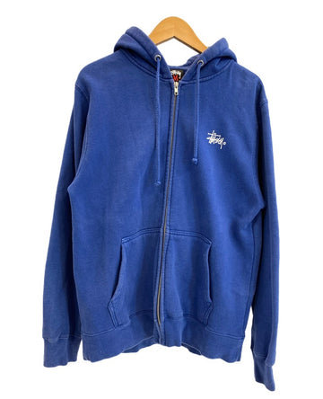 ステューシー STUSSY ロゴプリントパーカー フーディ 青  パーカ ブルー Mサイズ 101MT-3369