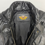 【曜日割引対象外】 ハーレーダビッドソン HARLEY-DAVIDSON レザーダウンジャケット 牛革 ジャケット ブラック Mサイズ 201MT-4498 VB