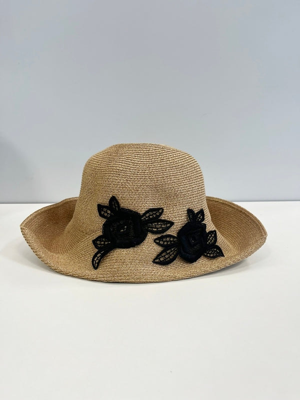 アシーナニューヨーク Athena New York フラワー 花 レース ハット  帽子 レディース帽子 麦わら帽子 ブラウン 101hat-149
