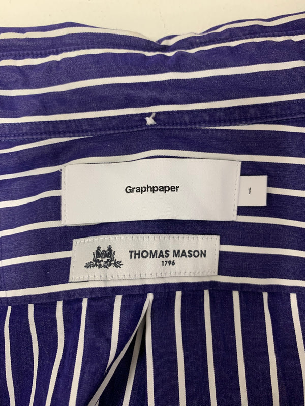 グラフペーパー Graphpaper ストライプ長袖シャツ GM191-50033B ブルー 1サイズ 201MT-3798