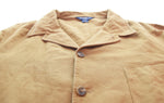 ラルフローレン RalphLauren 90's 三角タグ コットン リネン カバーオール ワークジャケット キャメル 開襟 オープンカラー USA 製 ジャケット ブラウン LLサイズ 103MT-3262