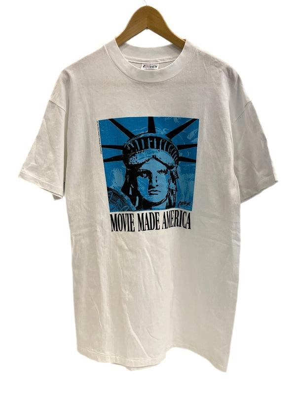 ヴィンテージ vintage 90s ©1991 Peter Max 89 Liberties movie made america 自由の女神 プリントTシャツ アートTシャツ 袖シングル XL Tシャツ LLサイズ 101MT-4673