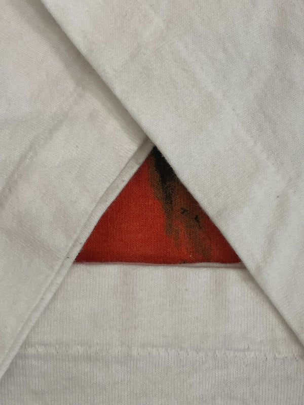 US US古着 90's 90年代 FRUIT OF THE LOOM Human-i-Tees EYE ON SURVIVAL アニマルプリント アートT MADE IN USA アメリカ製 ヴィンテージ VINTAGE XL Tシャツ ホワイト LLサイズ 101MT-4914