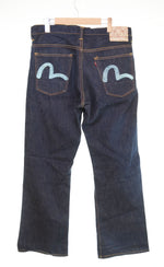 エヴィス EVISU Lot.2017 カモメ ブーツカット デニム ジーンズ 布パッチ LOT2017 デニム ブルー 34　35 103MB-522