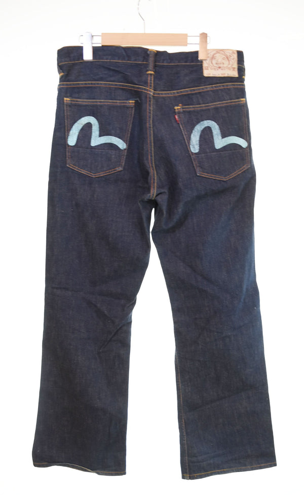 エヴィス EVISU Lot.2017 カモメ ブーツカット デニム ジーンズ 布パッチ LOT2017 デニム ブルー 34　35 103MB-522