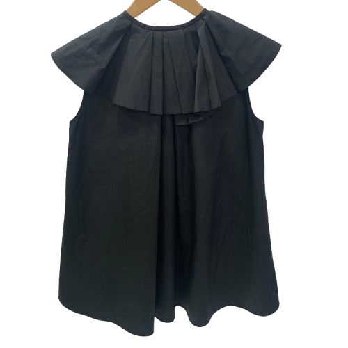 デパリエ DEPAREILLE フリルブラウス 半袖シャツ ブラック 201LT-415