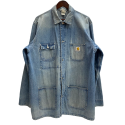 【曜日割引対象外】 カーハート Carhartt デニム カバーオール ジャケット ブルー XXLサイズ 201MT-4756 VB