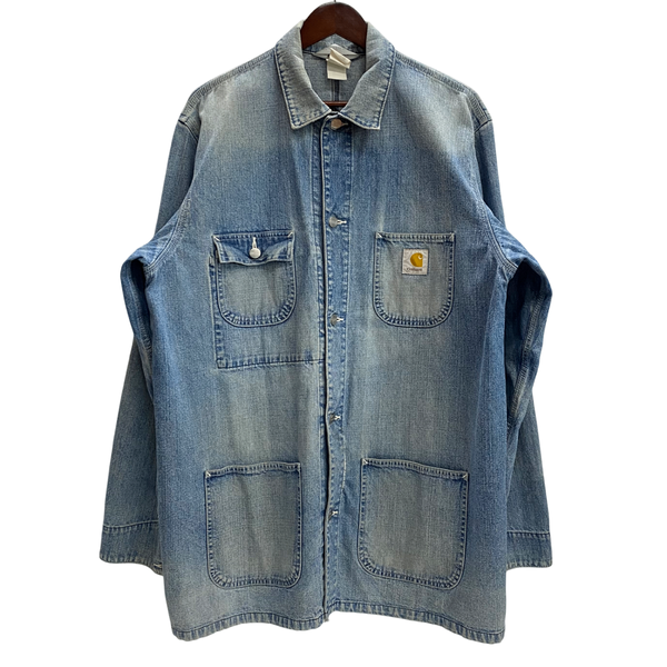 【曜日割引対象外】 カーハート Carhartt デニム カバーオール ジャケット ブルー XXLサイズ 201MT-4756 VB