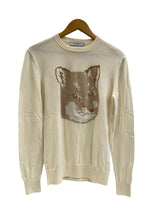 メゾンキツネ MAISON KITSUNE フォックスヘッド メリノウール クルーネック FOX HEAD CREW KNIT IU00527KT1058 XS セーター ホワイト SSサイズ 101MT-5265