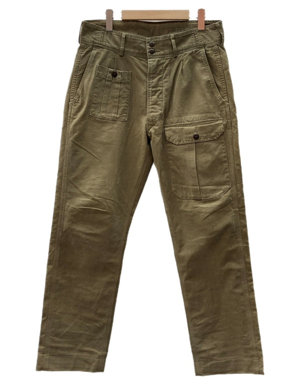 ダブルアールエル RRL WORK PANTS ワーク パンツ カーゴ ボタンフライ ズボン Ralph Lauren 緑 無地 ボトムスその他 カーキ サイズ 32/32 104MB-378