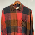 【曜日割引対象外】 ヴィンテージ vintage TOWN CRAFT PENNEY'S 60's 船タグ チェック レーヨンプルオーバー 長袖シャツ レッド Lサイズ 201MT-4700 VB
