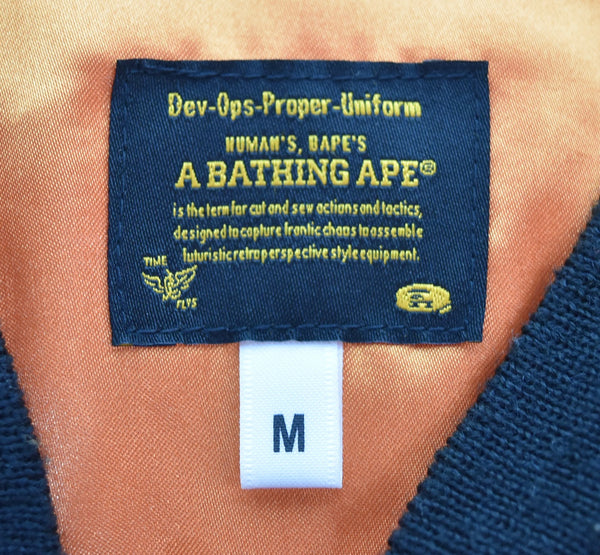 アベイシングエイプ A BATHING APE MA-1 キルティング フライトジャケット 001HJB801010X ジャケット ブラック Mサイズ 103MT-3174