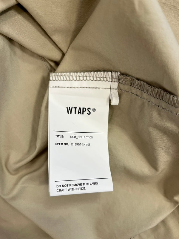 ダブルタップス WTAPS WTAPS BUDS/SS/COTTON.TWILL 半袖 ワークシャツ ロゴ刺繍  221BRDT-SHM06 サイズ 03 半袖シャツ ロゴ ベージュ 101MT-4467