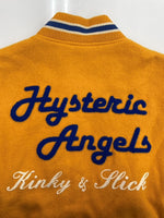 ヒステリックグラマー HYSTERIC GLAMOUR STADIUM JACKET スタジアム ジャケット スタジャン ワッペン アウター 黄 2AB-2930 ジャケット ロゴ イエロー Fサイズ 104MT-2124