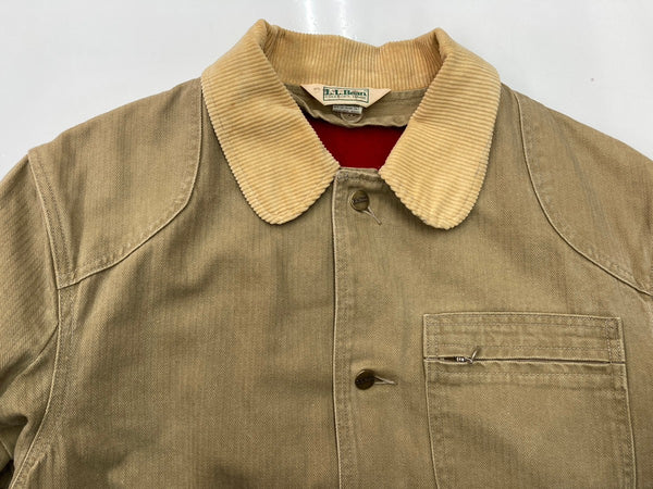 エルエルビーン L.L.Bean 80s 80年代 HBT ヘリンボーン カバーオール ブランケット ハンティング USA製 ジャケット 無地 カーキ Lサイズ 104MT-1988