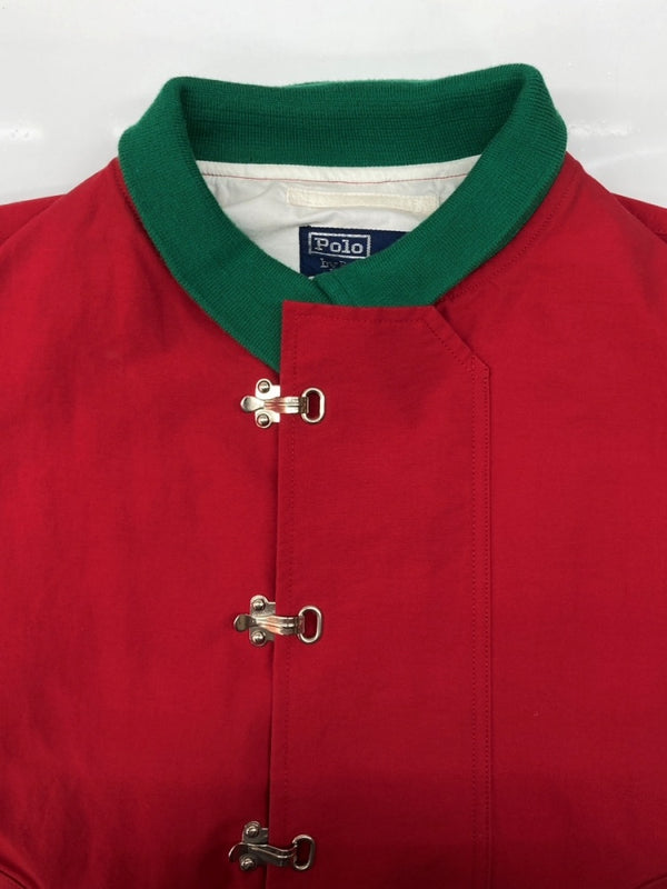 ラルフローレン RalphLauren 90s DECK HOOK JACKET デッキ フック ジャケット ミリタリー アウター 白 赤 緑 ジャケット 無地 レッド Mサイズ 104MT-2066