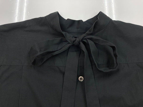 コムデギャルソン COMME des GARCONS コムコム 21SS 2020年製 バックオープン リボン ブラウス SHIRT BLOUSE RIBBON コットン 日本製 BLACK 黒 RG-B006 長袖シャツ 無地 ブラック XSサイズ 104LT-247