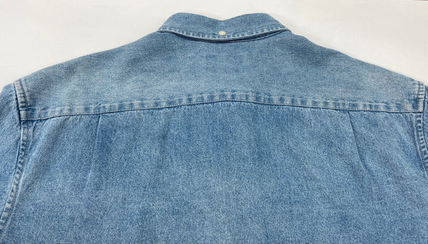 シュプリーム SUPREME Small Box Denim Shirt Washed Indigo スモール ボックス ロゴ デニム シャツ 青 長袖シャツ ロゴ ブルー Sサイズ 104MT-1942