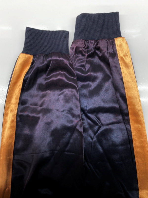 ラルフローレン RalphLauren 90s 90年代 POLO SPORT USA製 サテン スタジャン ブルゾン アウター チェーンステッチ 紫 紺 ジャケット 刺繍 パープル Sサイズ 104MT-2287