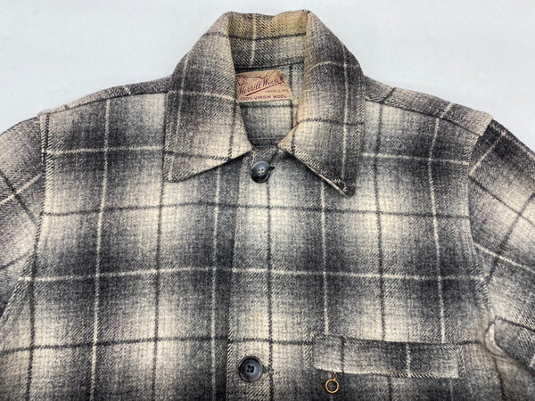 ヴィンテージ vintage 50's 50年代 Merrill Woolens オンブレ チェック ウールジャケット スポーツジャケット 灰色 黒 サイズ 不明 ジャケット チェック グレー 104MT-1005