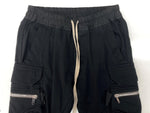 リックオウエンス Rick Owens 21SS MASTODON CARGO PANTS マストドン カーゴ パンツ スウェット ボタン ズボン 黒 無地 RU21S6396-BA カーゴパンツ ブラック US 38 104MB-384