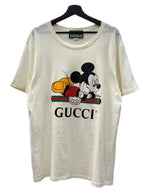 グッチ GUCCI × Disney ディズニー PRINT LOGO S/S T-Shirt プリント ロゴ 半袖 Tシャツ ミッキー アイボリー 白 Tシャツ キャラクター ホワイト Lサイズ 104MT-2336