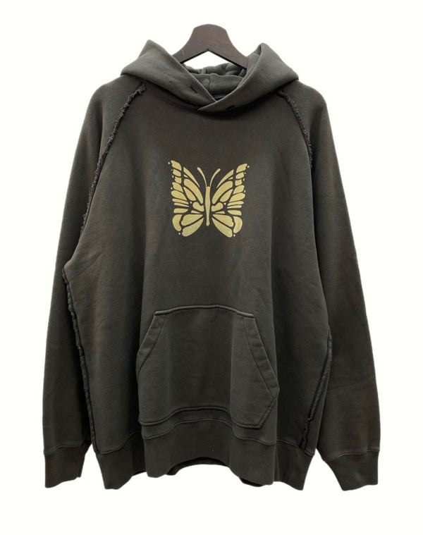 ニードルス Needles 19AW SWEAT HOODY PAPILLON PRINT スウェット フーディー パーカー プルオーバー バタフライ 蝶々 茶 FK218 パーカ プリント ブラウン Sサイズ 104MT-1088
