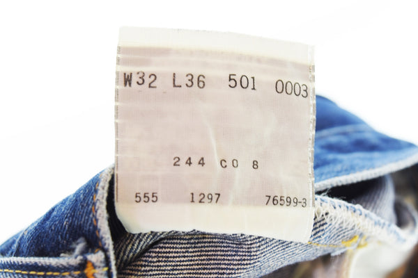 リーバイス Levi's 90s 米国製 501XX バレンシア工場 ボタン裏555 ストレートデニムパンツ  デニム ブルー 32 103MB-638