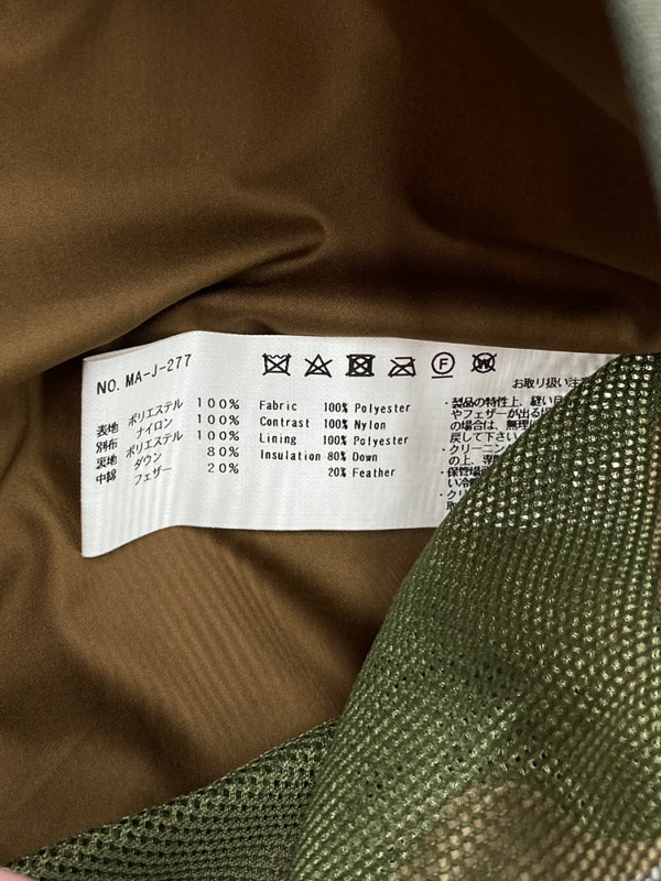 マニュアルアルファベット MANUAL ALPHABET × NANGA ナンガ TRAILBLAZER 2nd トレイルブレザー ダウン ダブルジップ アウトドア アウター オリーブ 緑 MA-J-277 サイズ 1 ジャケット 刺繍 カーキ 104MT-1650