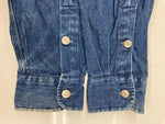 ダブルアールエル RRL 三ツ星タグ DENIM SHIRT デニム ステンカラー フロントボタン メタルボタン ヴィンテージ VINTAGE ラルフローレン RALPH LAUREN フィリピン製 INDIGO インディゴ BLUE 青 長袖シャツ 無地 ブルー Mサイズ 104MT-1954