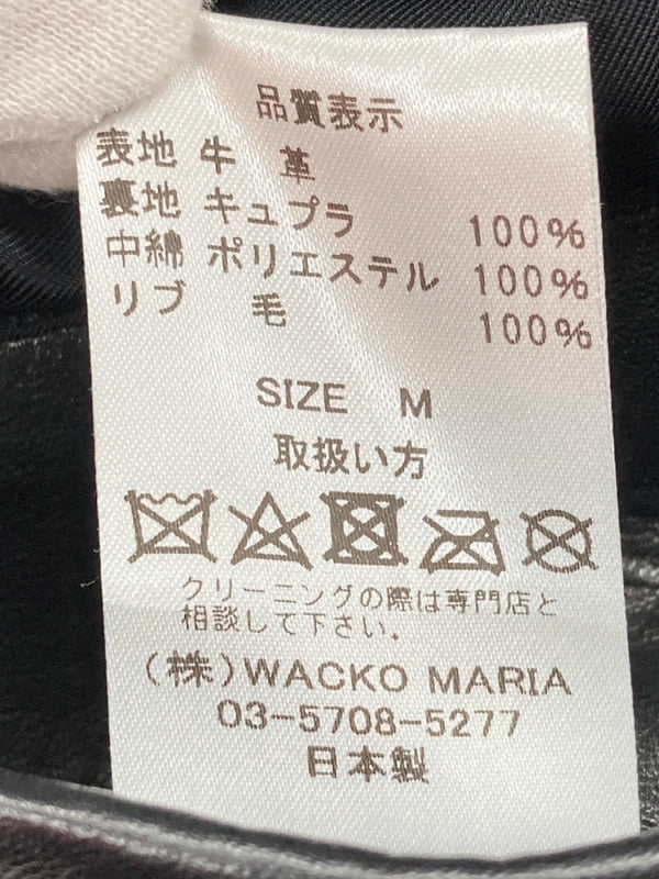 ワコマリア WACKO MARIA 24FW A-2 FLIGHT JACKET レザー フライト ジャケット 牛革 黒 24FW-WMO-BL07 ジャケット 無地 ブラック Mサイズ 104MT-1615